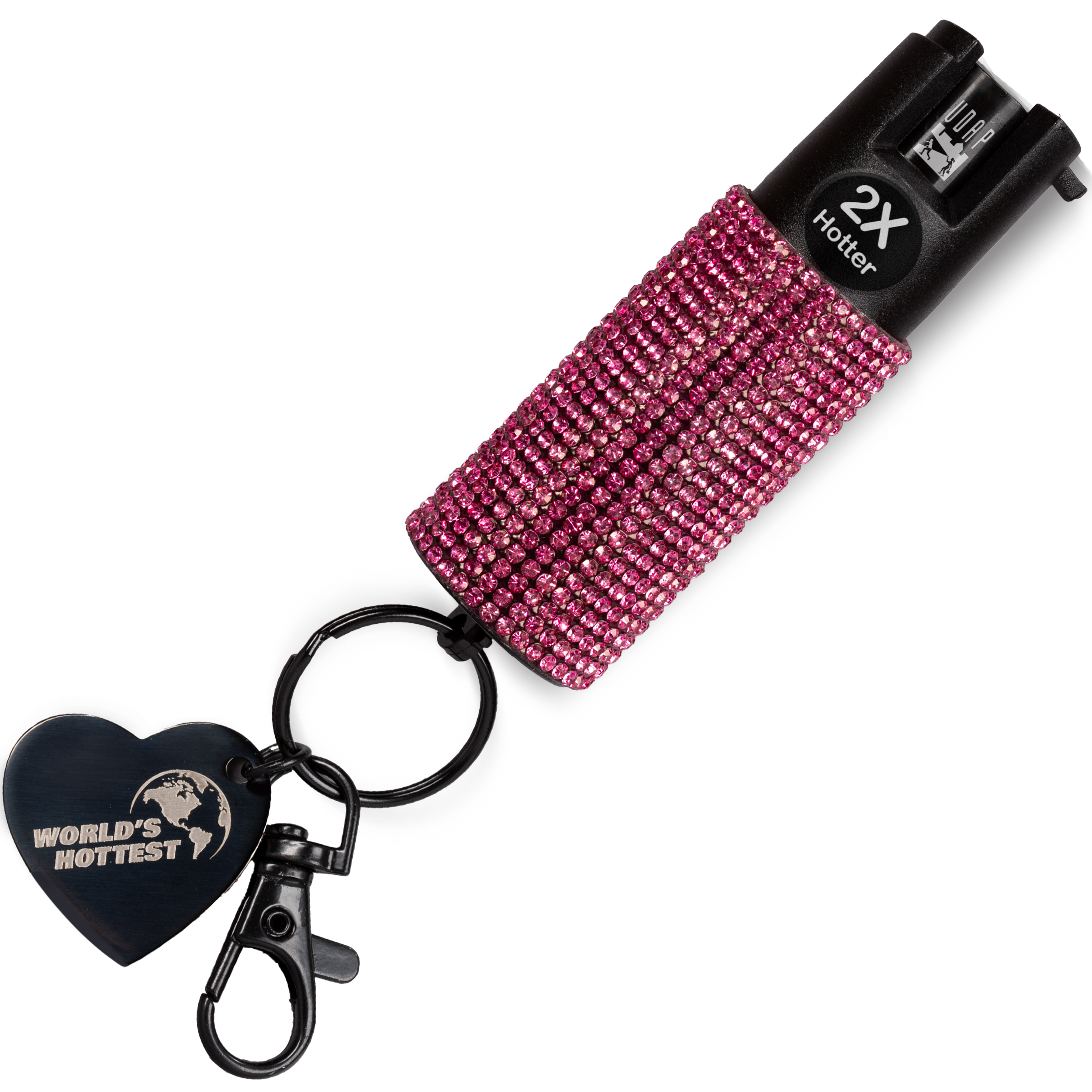 Pink Bling UDAP Rhinestone Keychain Pepper Spray Stream with the World's Hottest Formula